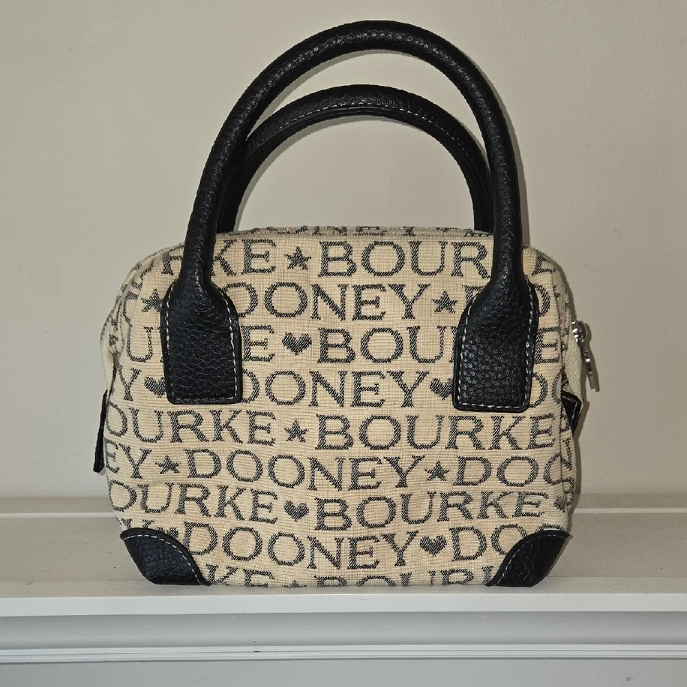 NWT Dooney & Bourke Black and Tan Small Satchel - Picture 3 of 11